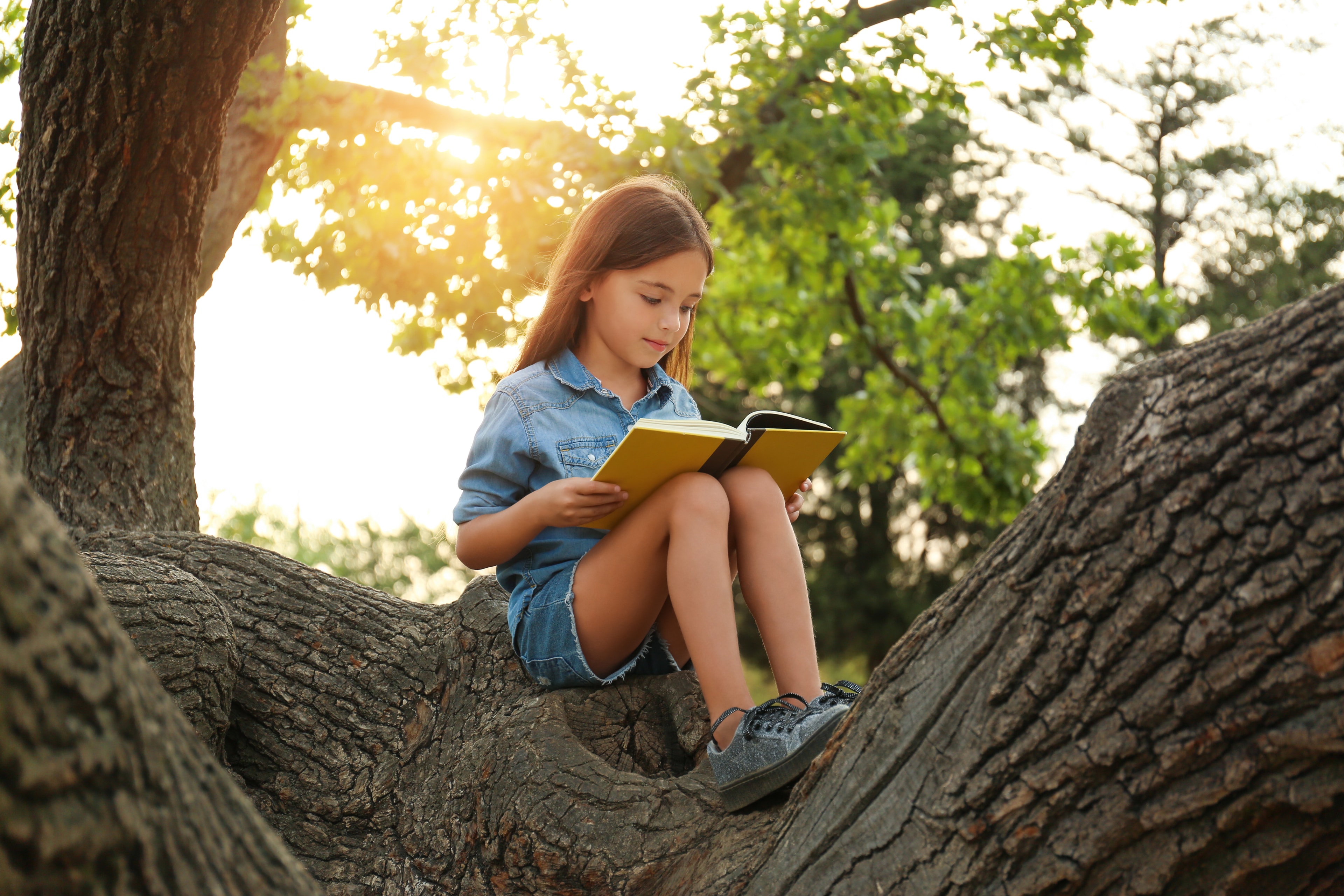 Open books and reading materials on a wooden table